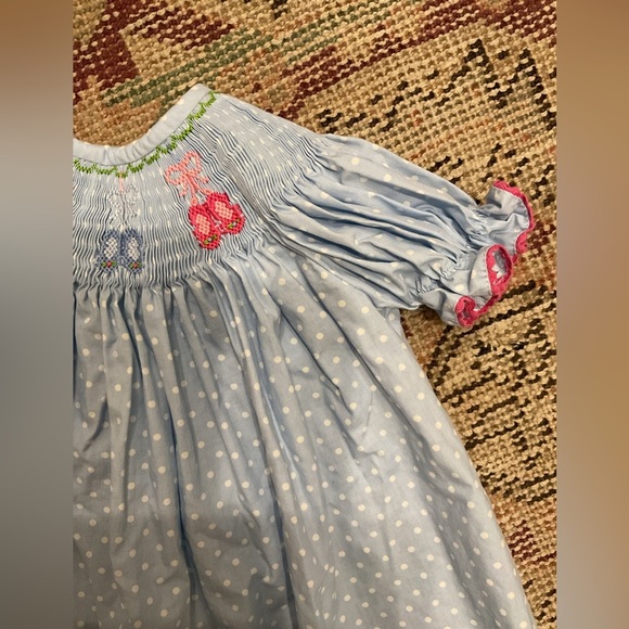 Smocked Giraffe Ballet Slipper Girl’s Dance Polka Dot Dress - Picture 3 of 6